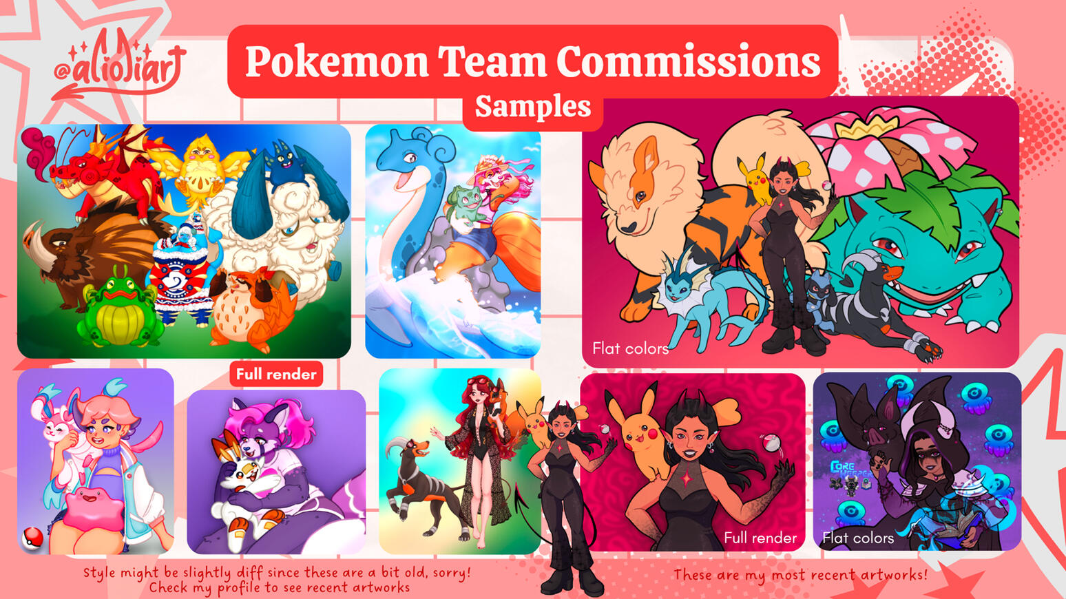 Pokemon Team Commissions Samples